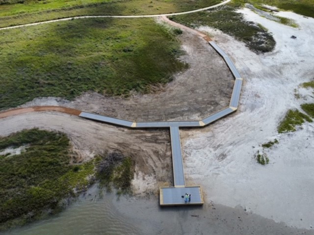 Marine Construction: Leonabelle Turnbull Boardwalk reconstruction post hurricane Harvey.